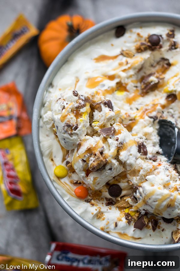 Spooky Scoops 6 Scooped Halloween ice cream with candy pieces