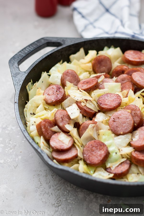 Sausage and Cabbage Skillet ready to eat