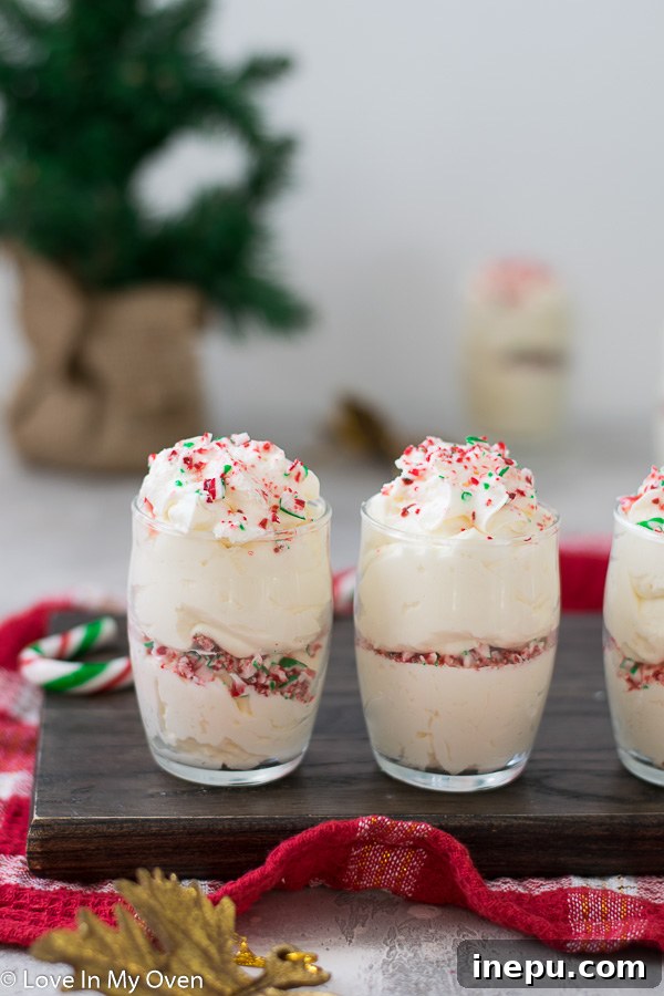 Whipped Peppermint White Chocolate Bliss 3 Close-up of fluffy peppermint white chocolate mousse