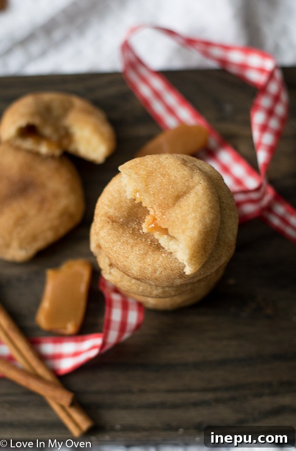Decadent Caramel Snickerdoodles 11 Platter of caramel snickerdoodles, ready to be served