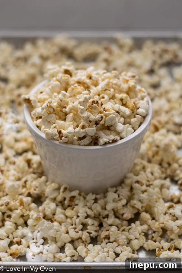 Guilt-Free Caramel Popcorn 8 Bowl of homemade healthy caramel popcorn ready to eat