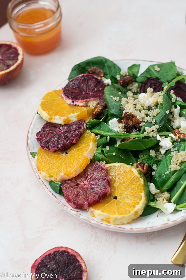 Zesty Orange Beet Salad 3 Close-up of freshly prepared Beet and Orange Salad, showcasing rich colors and textures