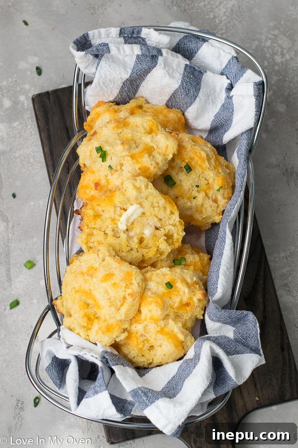 Homestyle Cheesy Corn Drops 2 cheesy cornmeal drop biscuits ready to serve