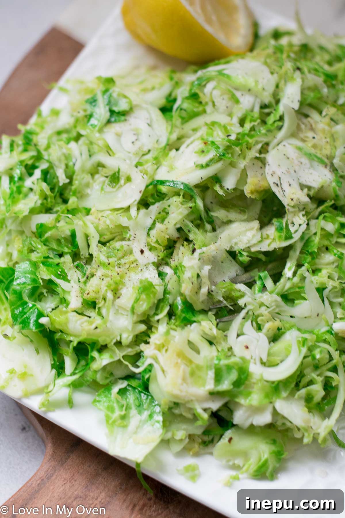 Crispy Shredded Brussels Sprouts with Garlic 7 Sautéed Shredded Brussels Sprouts in a cast iron skillet