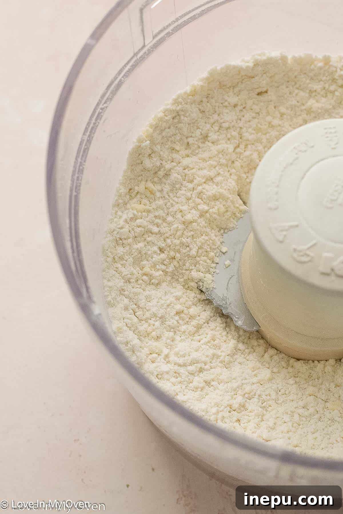 Flour and butter mixture in food processor for pie crust