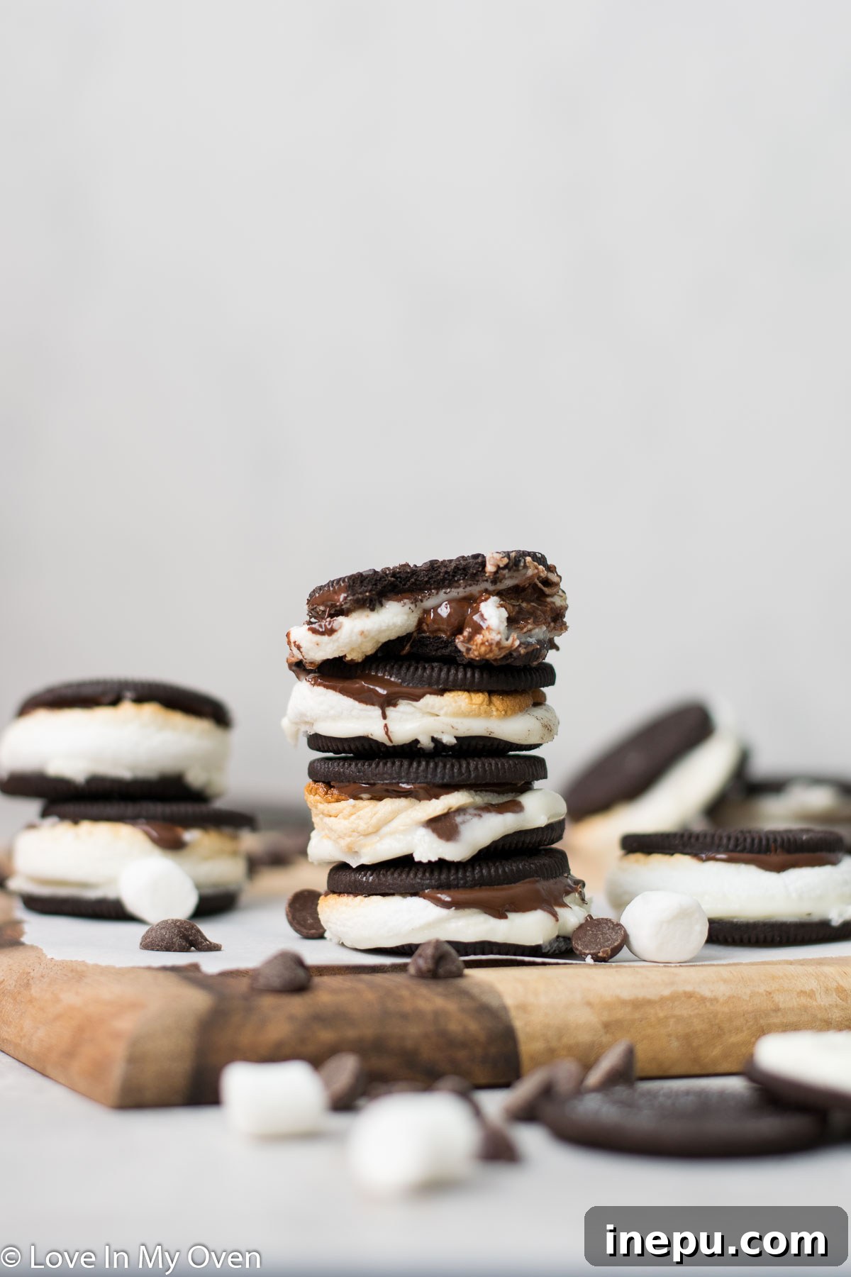 Oreo Campfire Delight 7 Two S'moreos stacked, showing the gooey interior