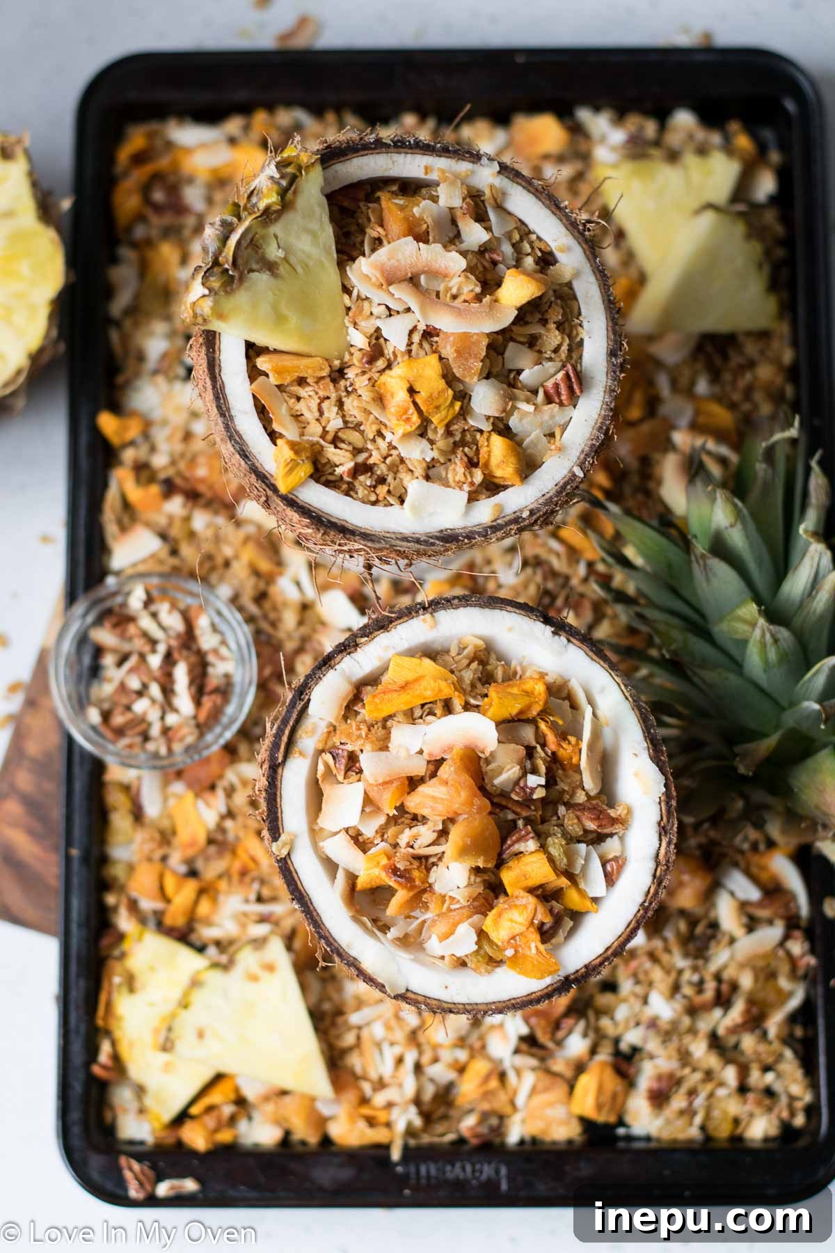 Tropical Paradise Granola 8 Bowl of Tropical Granola with Yogurt and Fresh Fruit