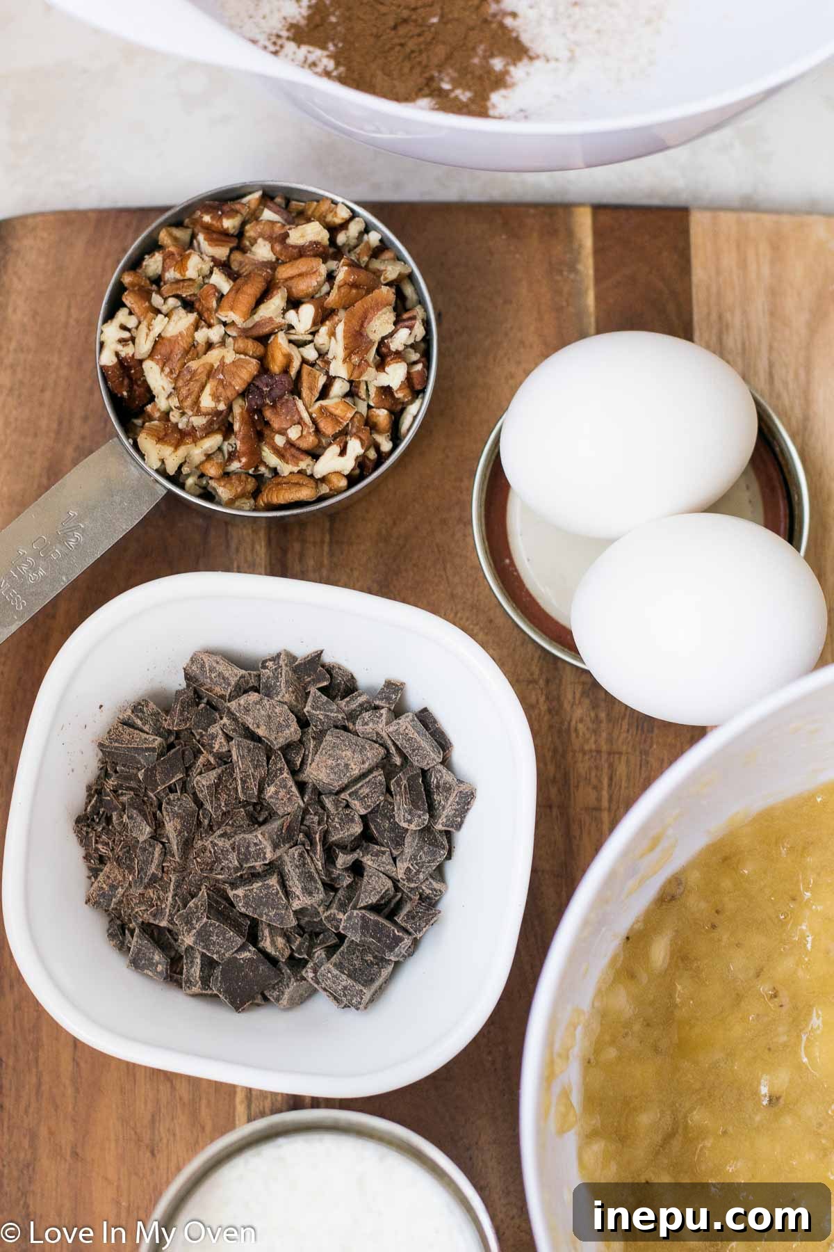 chocolate coconut banana bread batter