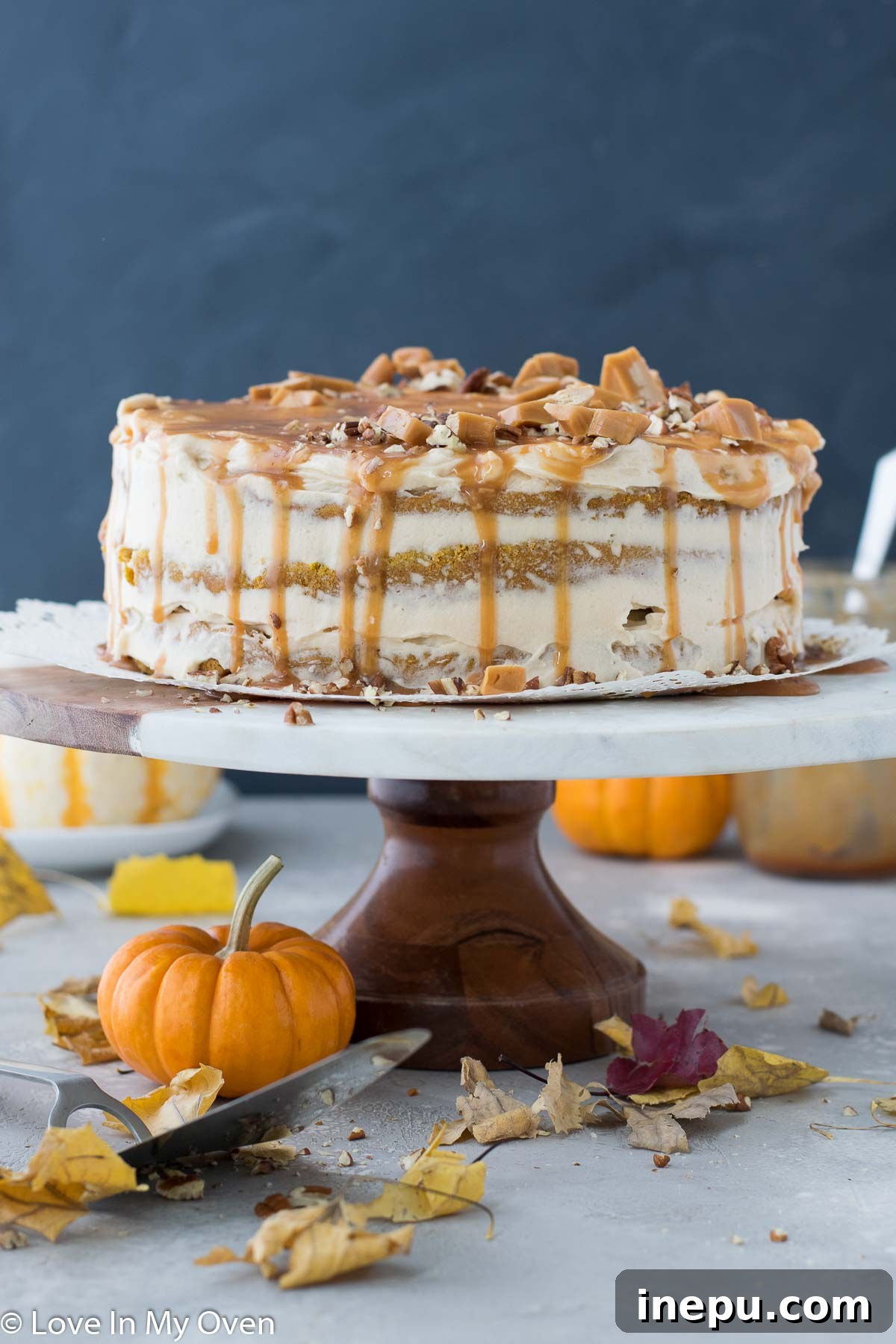 Velvet Caramel Pumpkin Dream 2 Delightful Pumpkin Caramel Cake with Cream Cheese Frosting