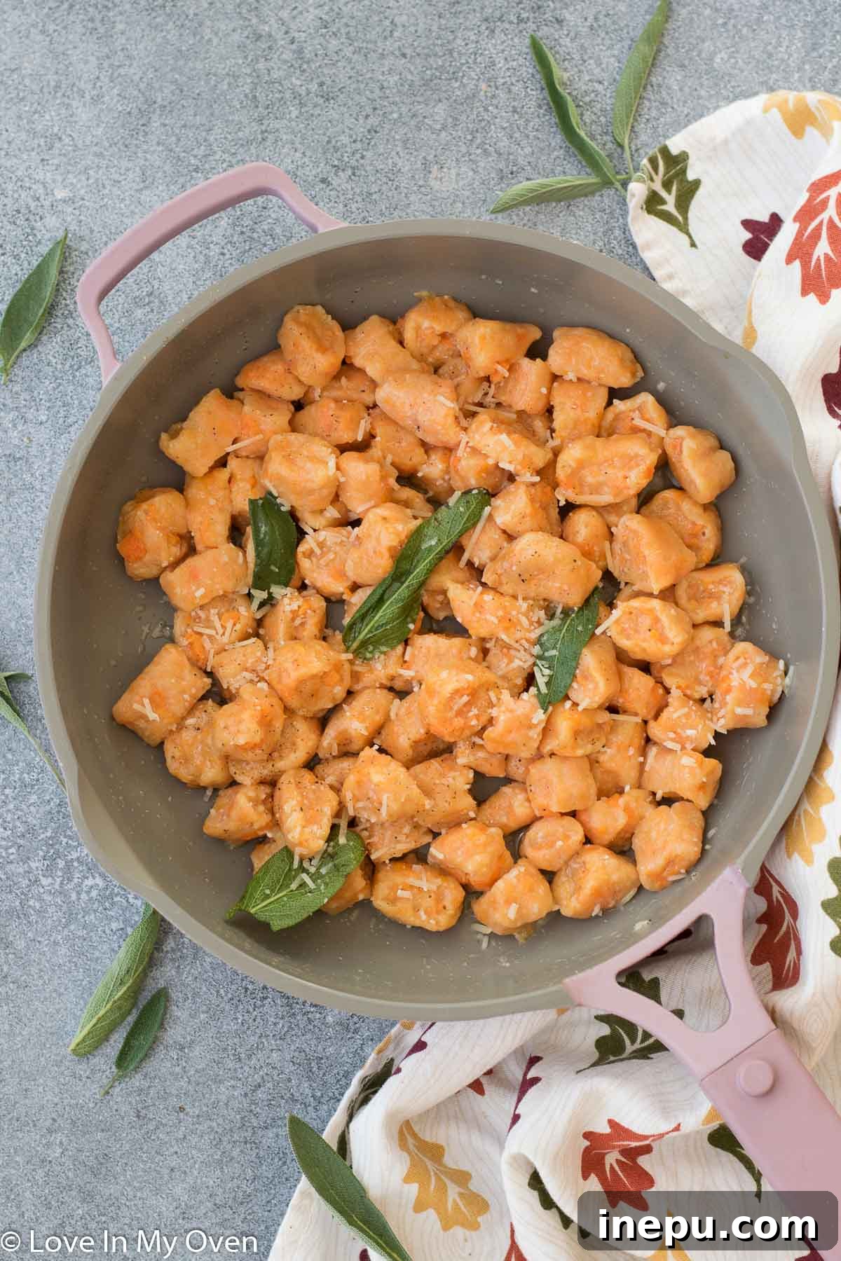 sweet potato gnocchi dough on a wooden board