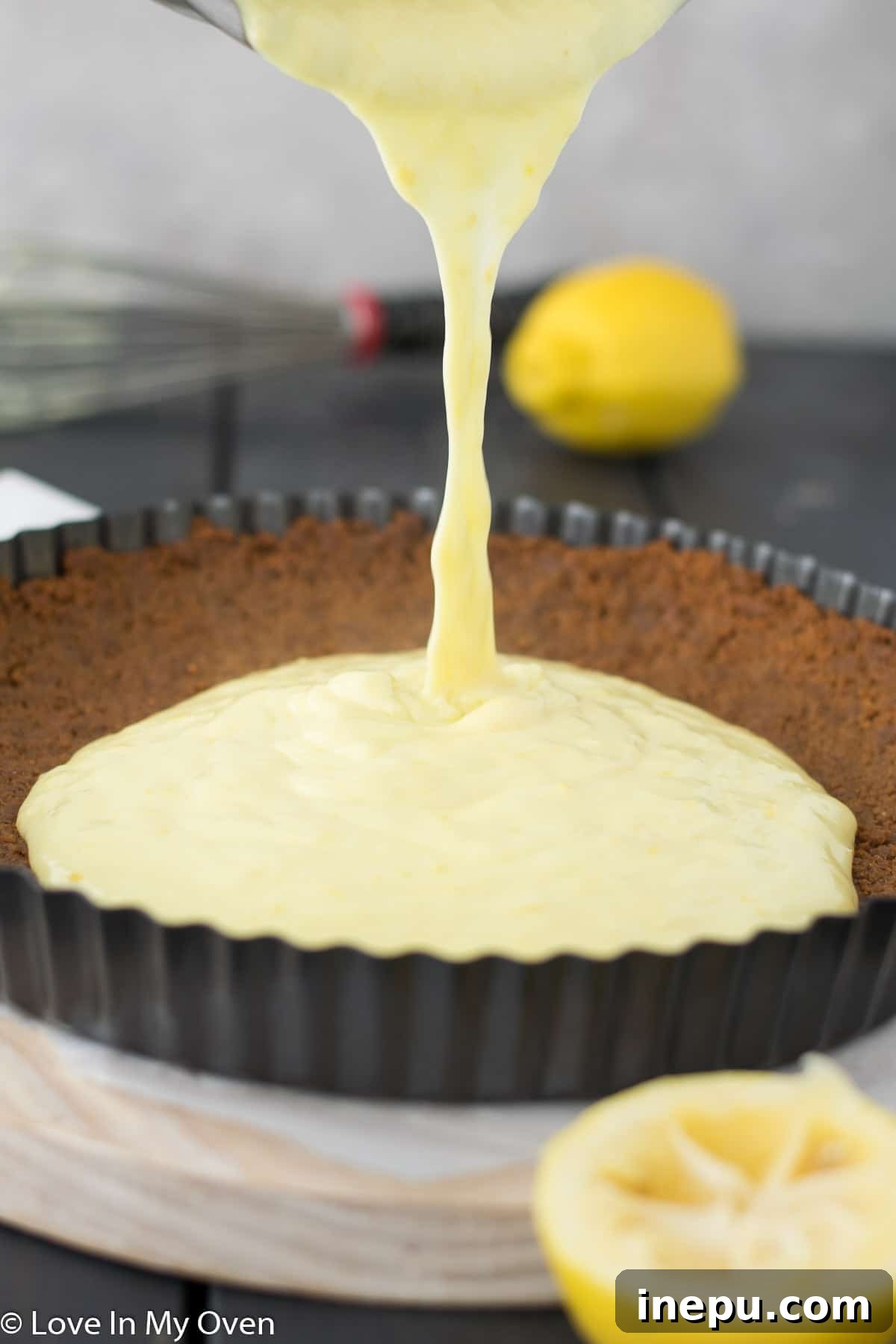 vegan lemon curd tart chilled