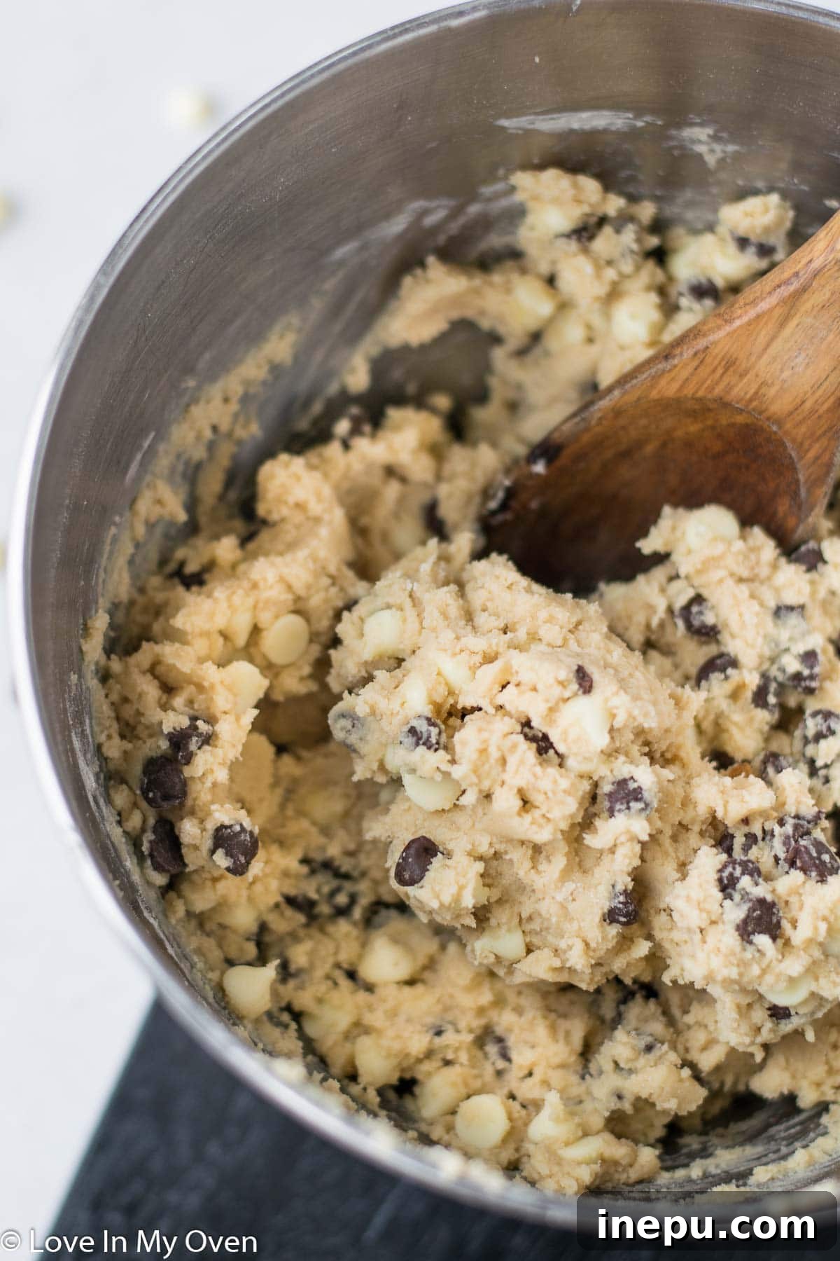Giant Chocolate Chunk Cookies 4 cookie dough balls on baking sheet
