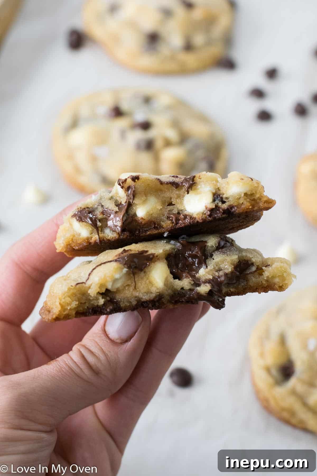 Giant Chocolate Chunk Cookies 8 jumbo chocolate chip cookies on a wire rack