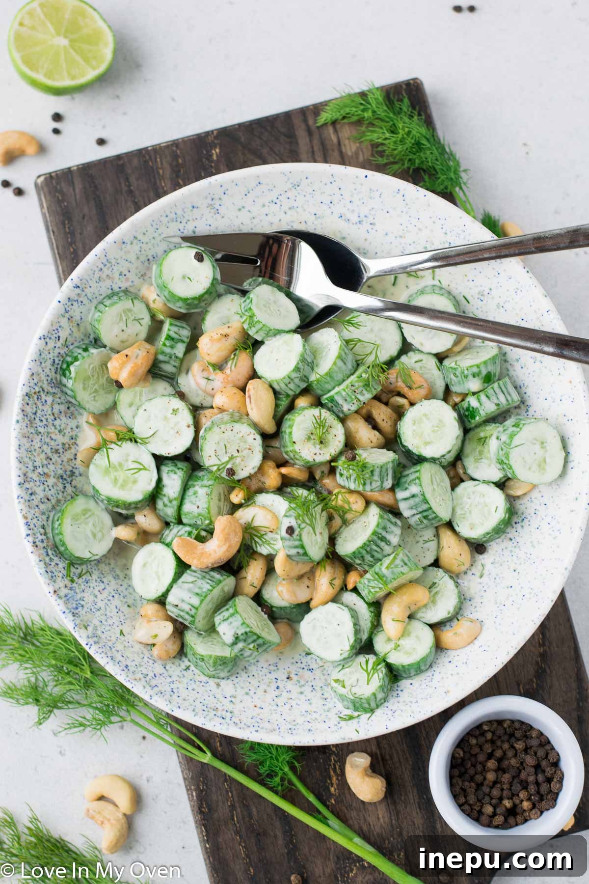Creamy Cashew Dill Cucumber Salad - The Perfect Summer Recipe cashew dill cucumber salad - a refreshing summer side dish or main meal, featuring crisp cucumbers and a creamy dressing