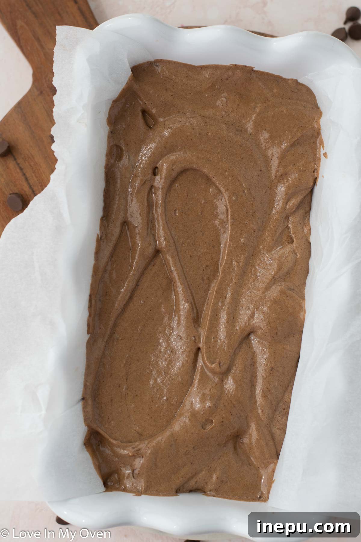 Velvet Chocolate Dream 6 semifreddo mixture in loaf pan