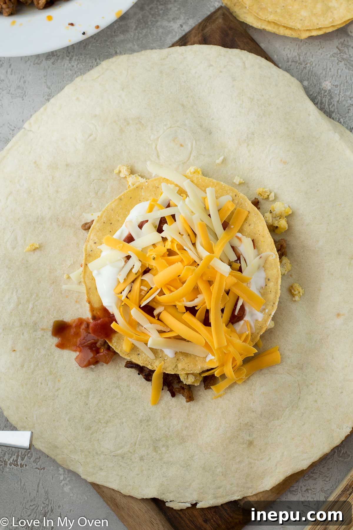 Sunrise Crunchwrap 7 Folding the breakfast crunch wrap