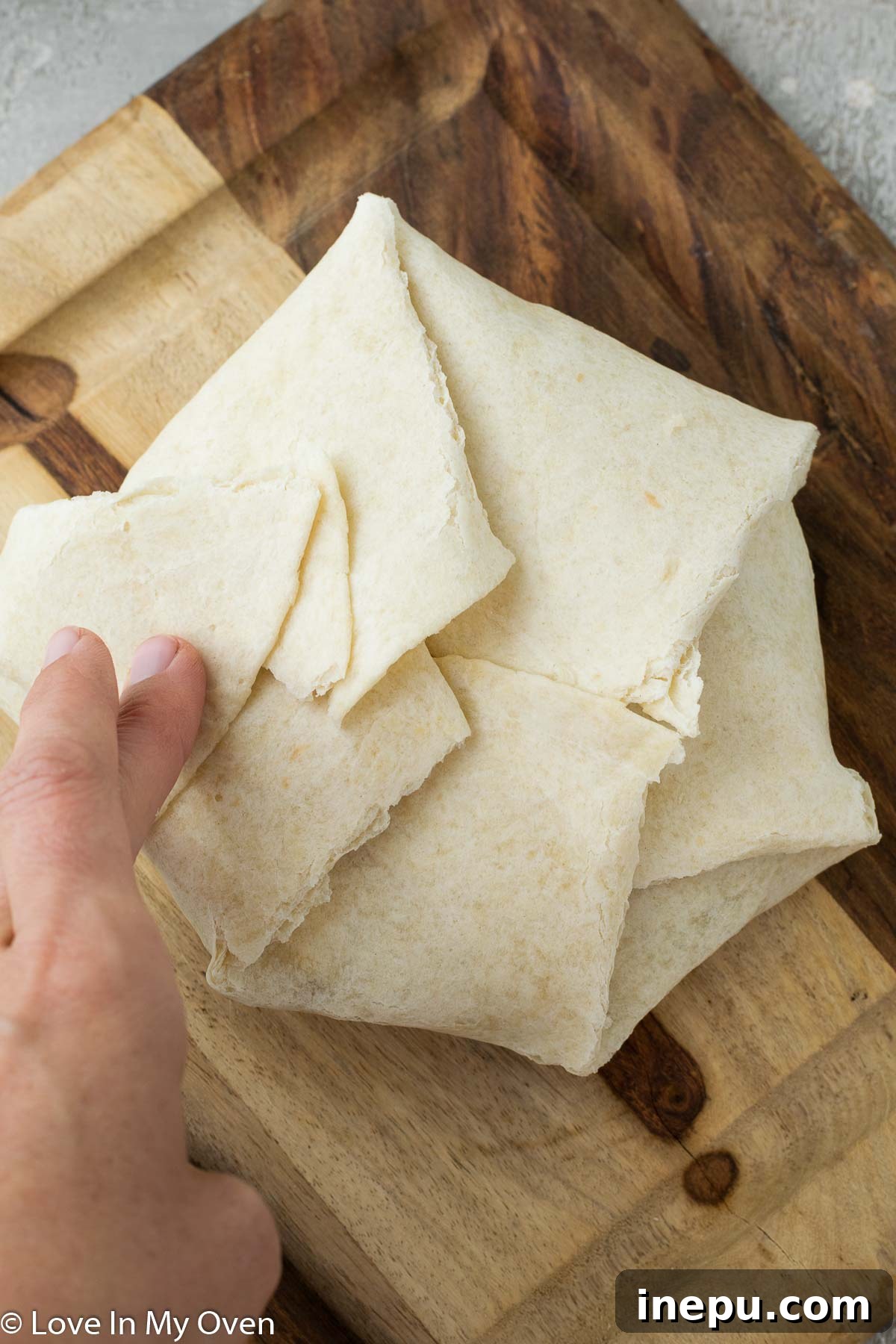 Sunrise Crunchwrap 10 Sliced breakfast crunch wrap revealing layers
