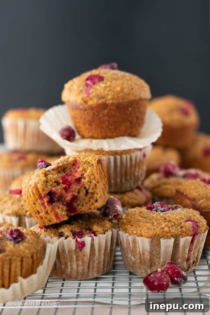 Hearty Cranberry Buttermilk Bran Muffins with a golden-brown top, perfect for breakfast