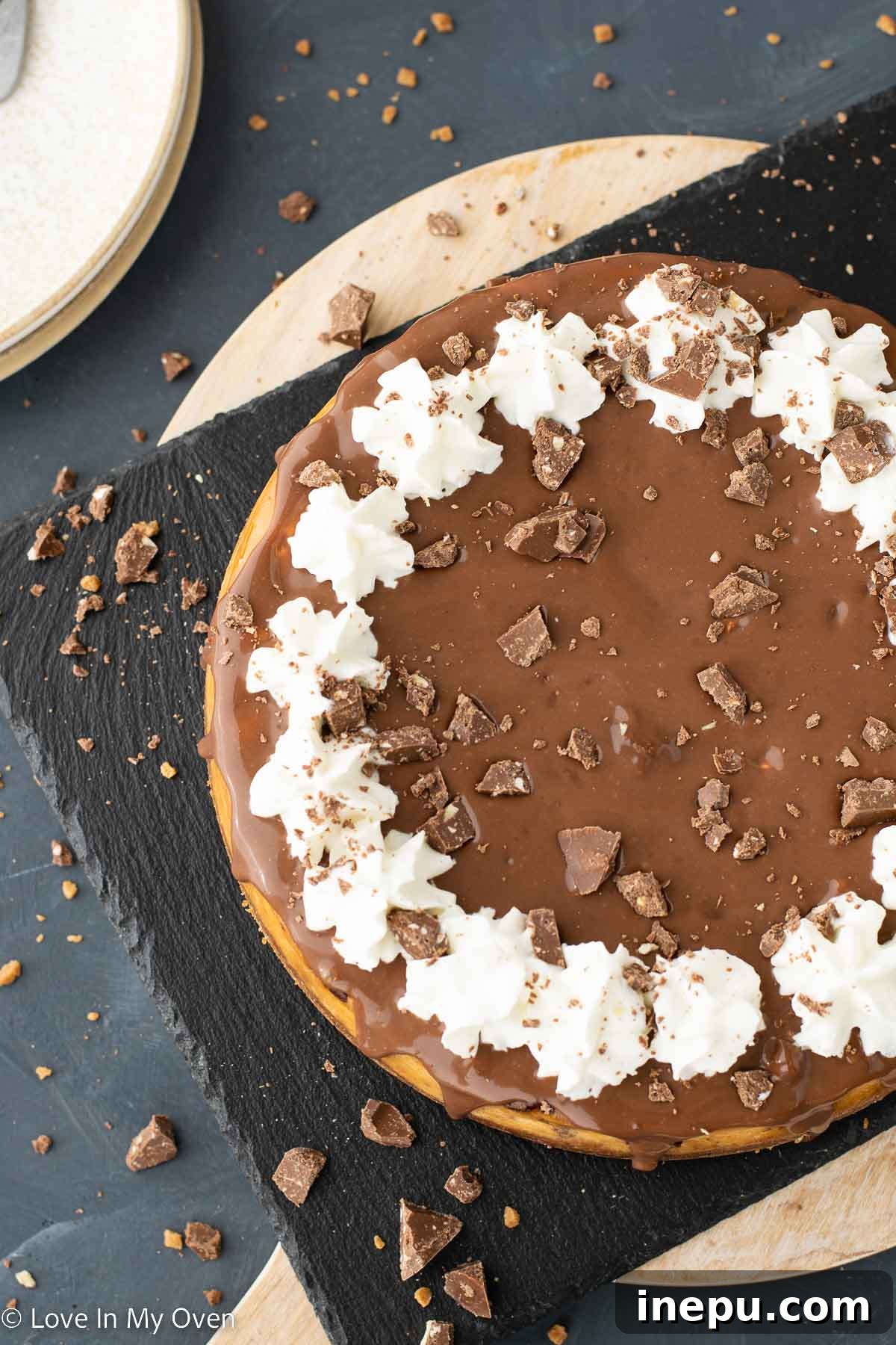 Decadent Toblerone Cheesecake 2 Decadent Toblerone Cheesecake, perfect for chocolate lovers.