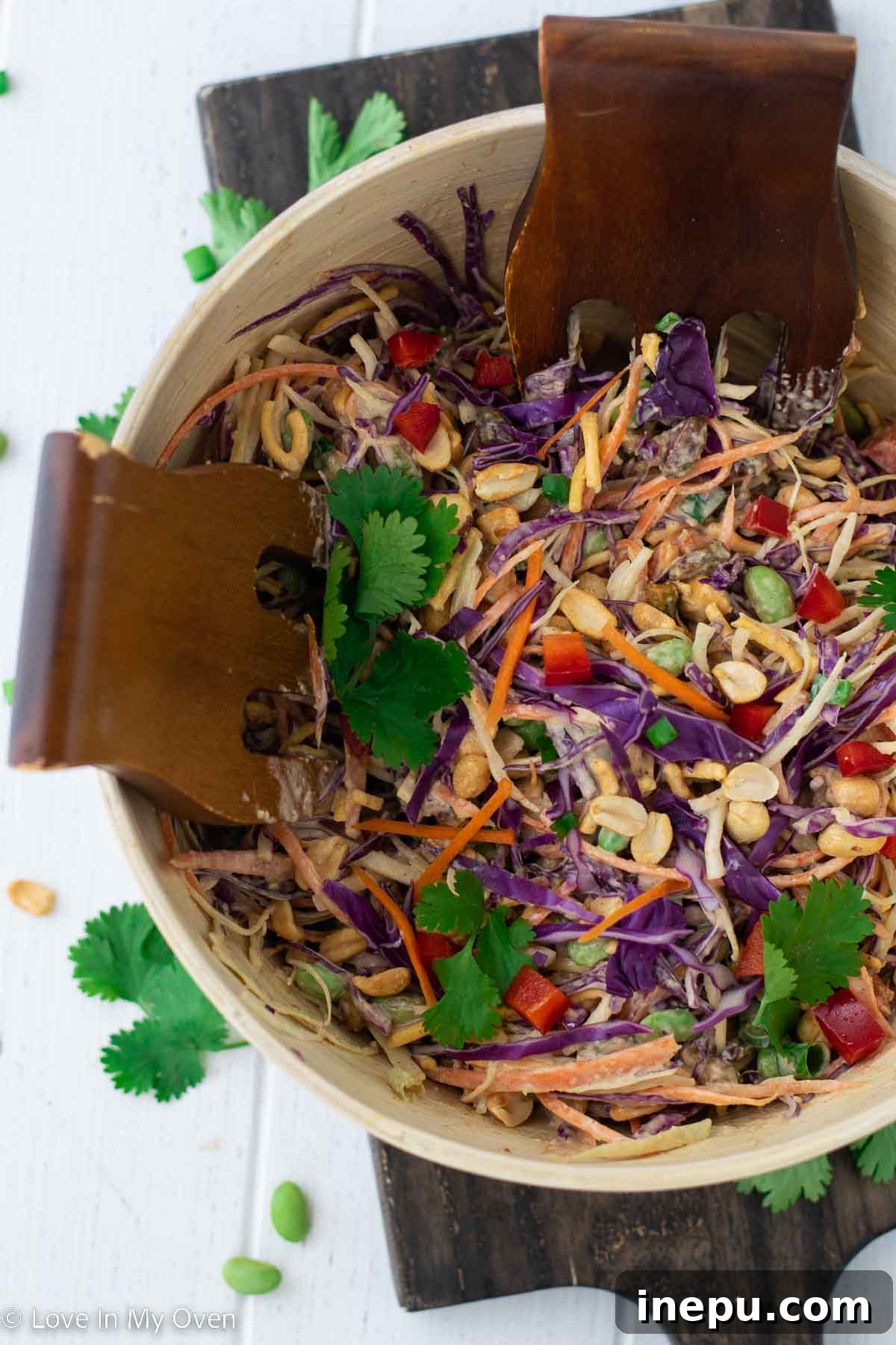 Crispy Asian Sesame Salad 2 Vibrant Asian Crunch Salad with creamy peanut dressing