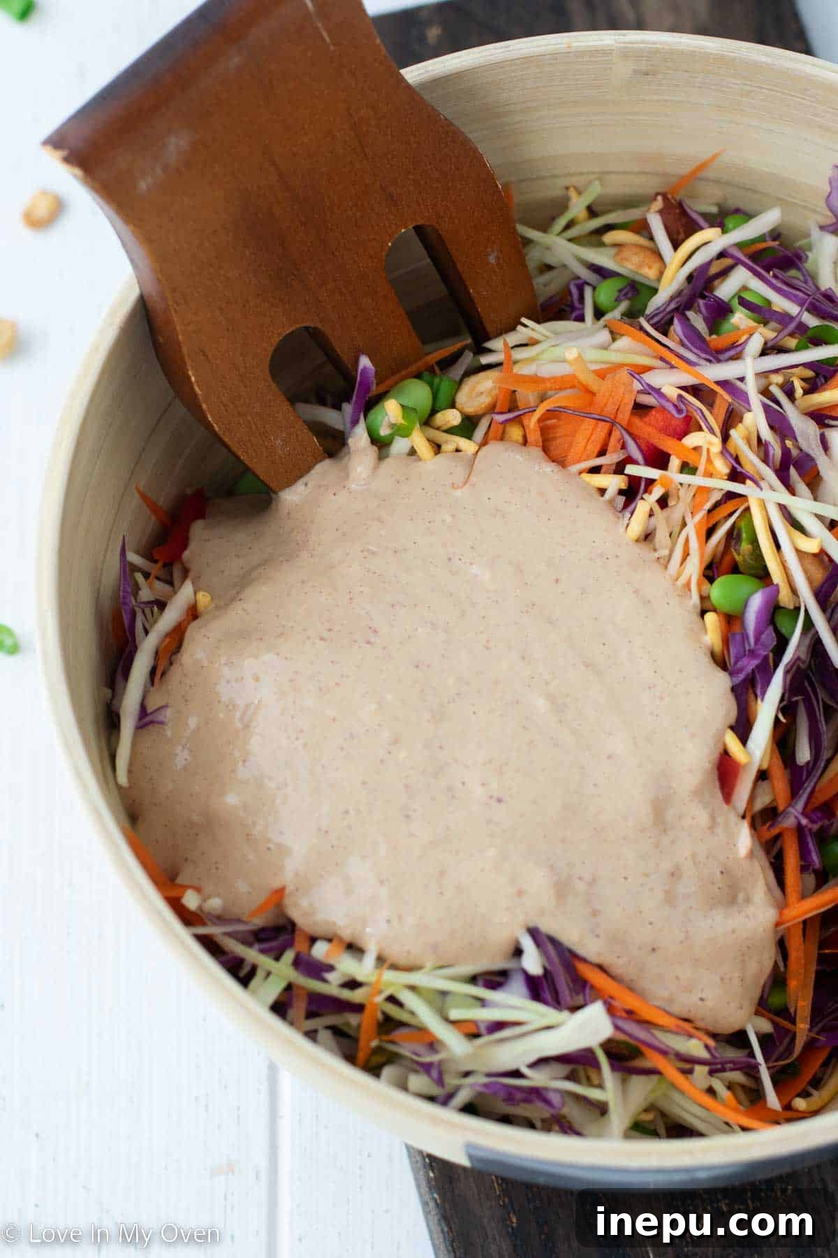Crispy Asian Sesame Salad 4 Creamy peanut dressing for salad