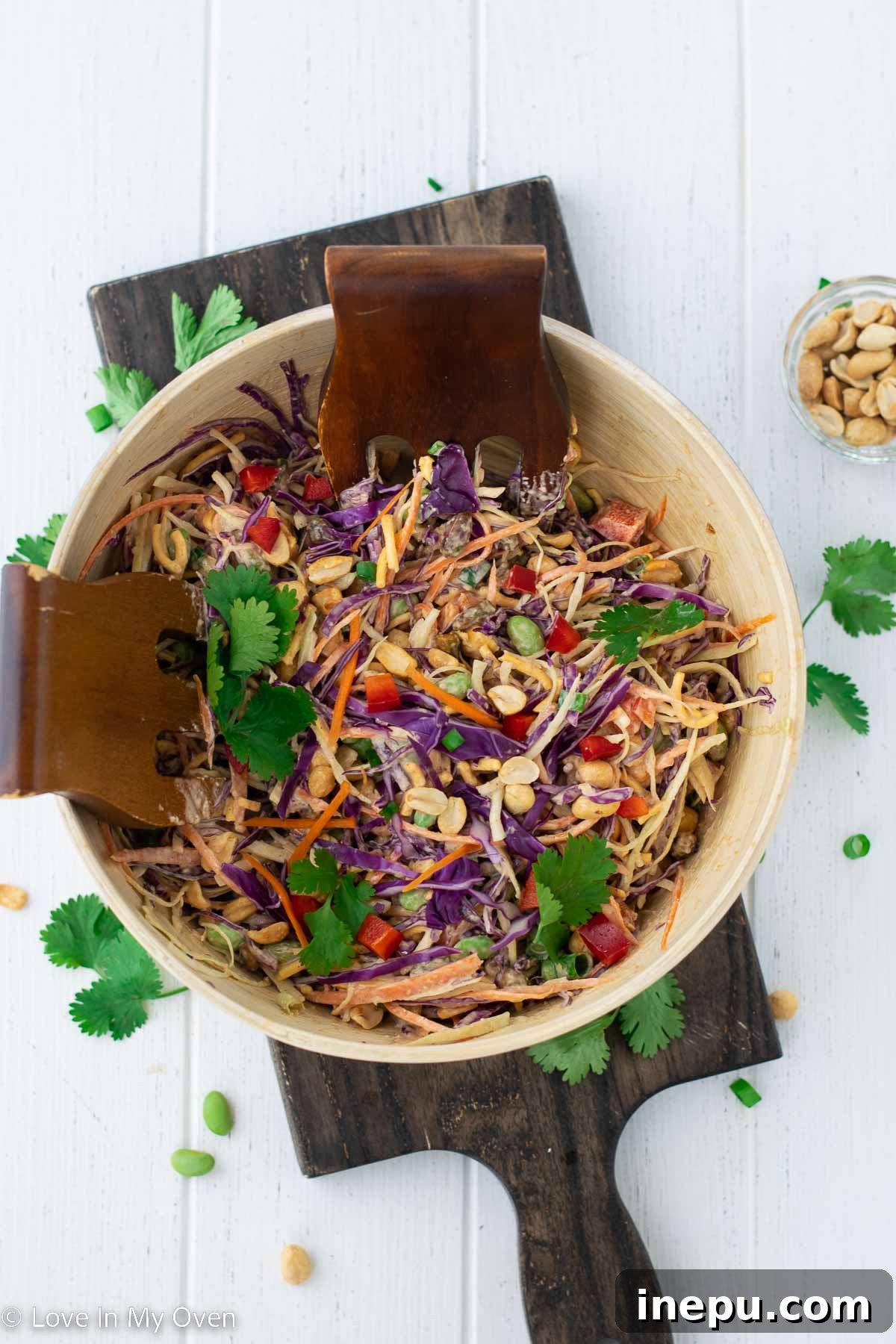 Crispy Asian Sesame Salad 5 Served Asian Crunch Salad with chopsticks