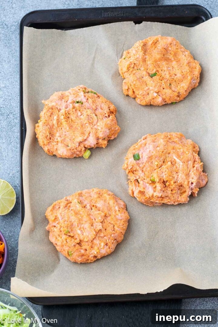 Forming turkey burger patties