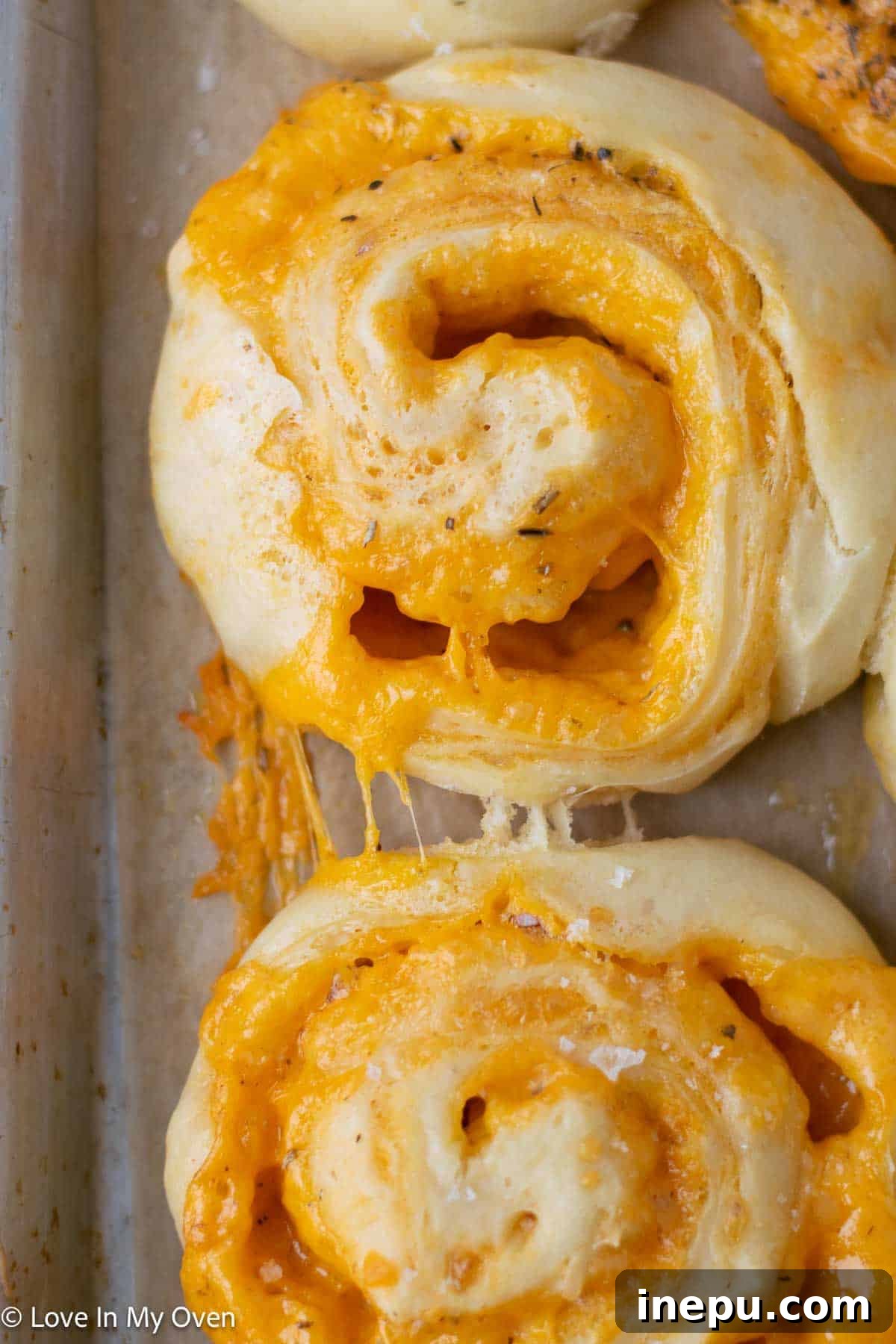 platter of warm homemade cheese rolls