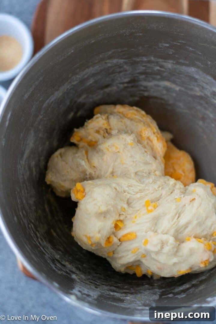mixing dough in a stand mixer
