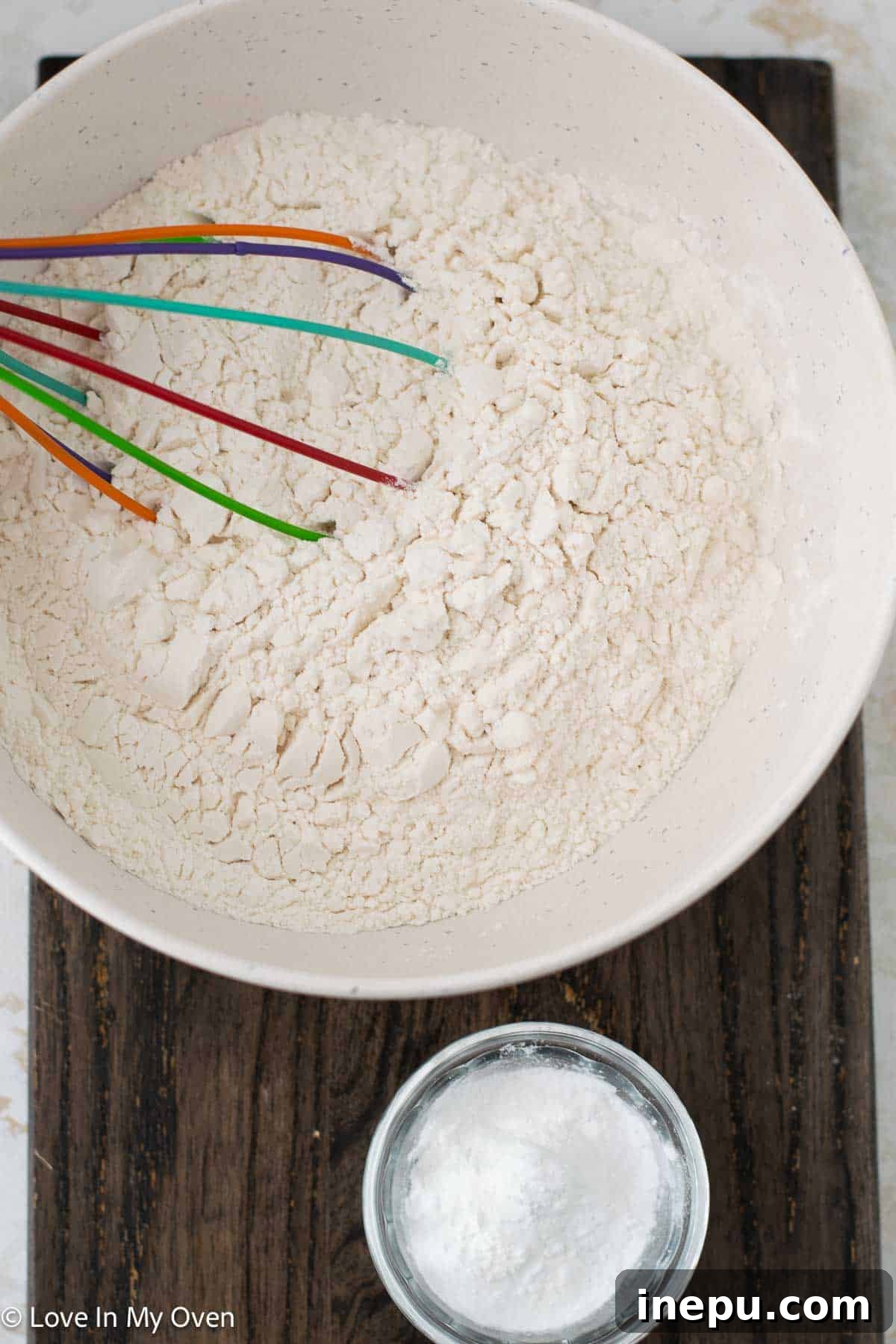 Sweet Stacks 4 Cake batter spread in a sheet pan before baking.