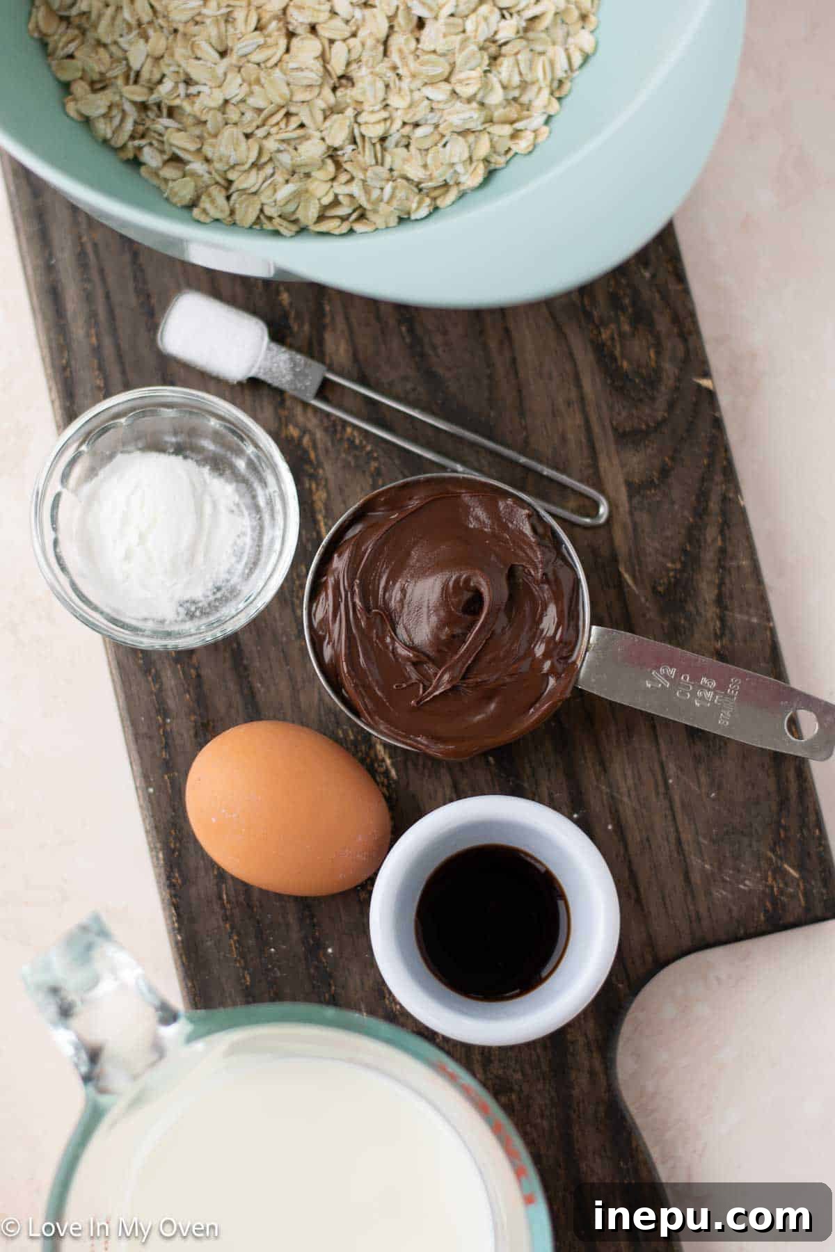 Baked Nutella Oatmeal Ingredients
