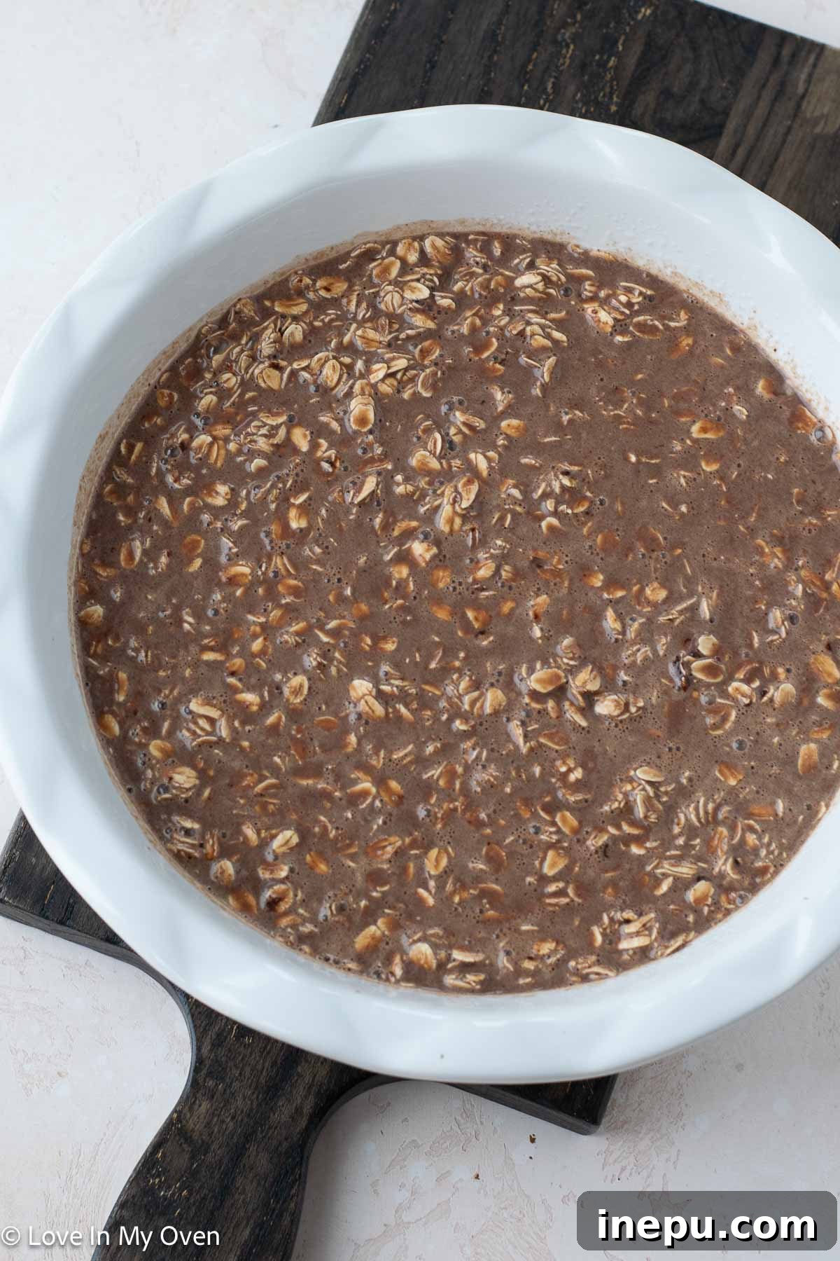 Baked Nutella Oatmeal Ready to Serve