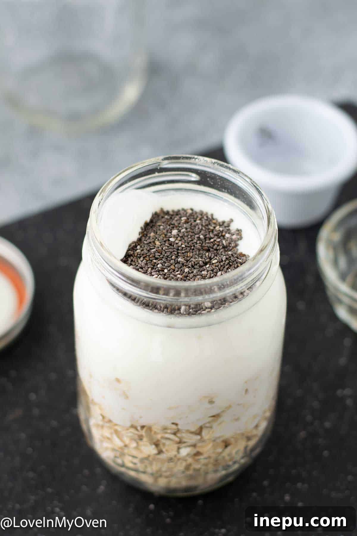 Probiotic Oat Bliss 5 Healthy breakfast: jar of Kefir Overnight Oats