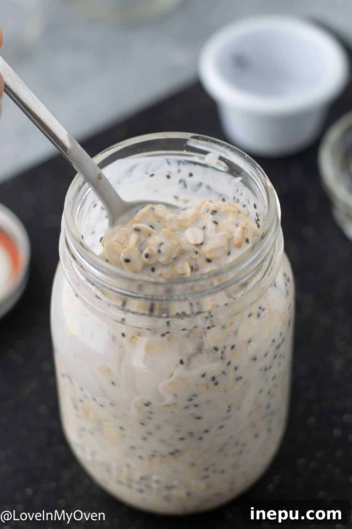 Probiotic Oat Bliss 6 Close-up of creamy Kefir Overnight Oats