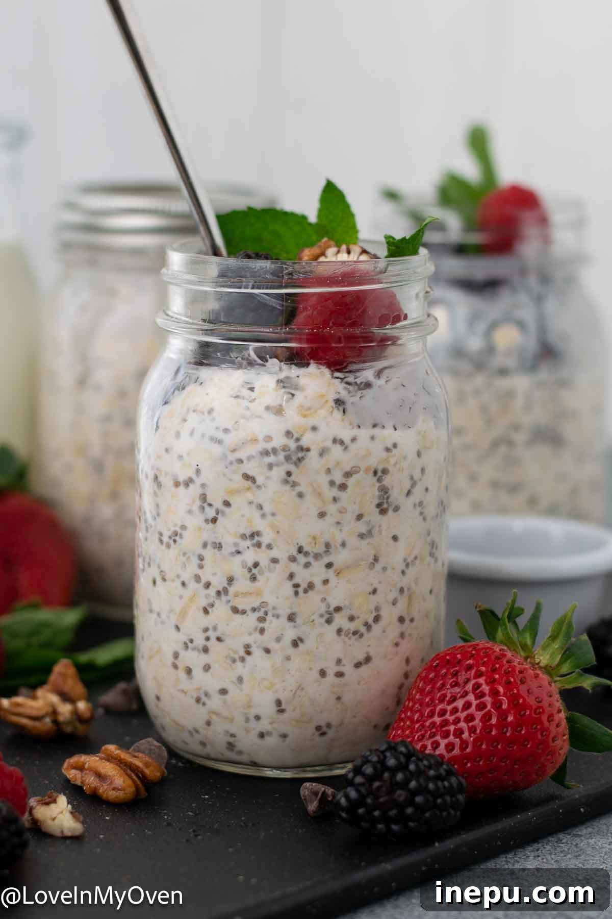 Probiotic Oat Bliss 8 A selection of delicious Kefir Overnight Oats with various toppings