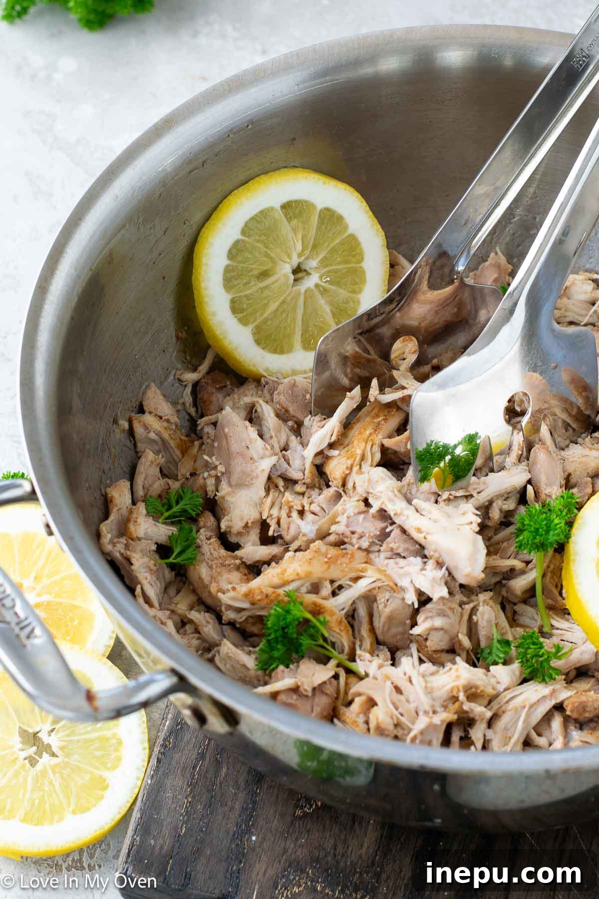 Serving suggestion for Dutch oven pulled chicken