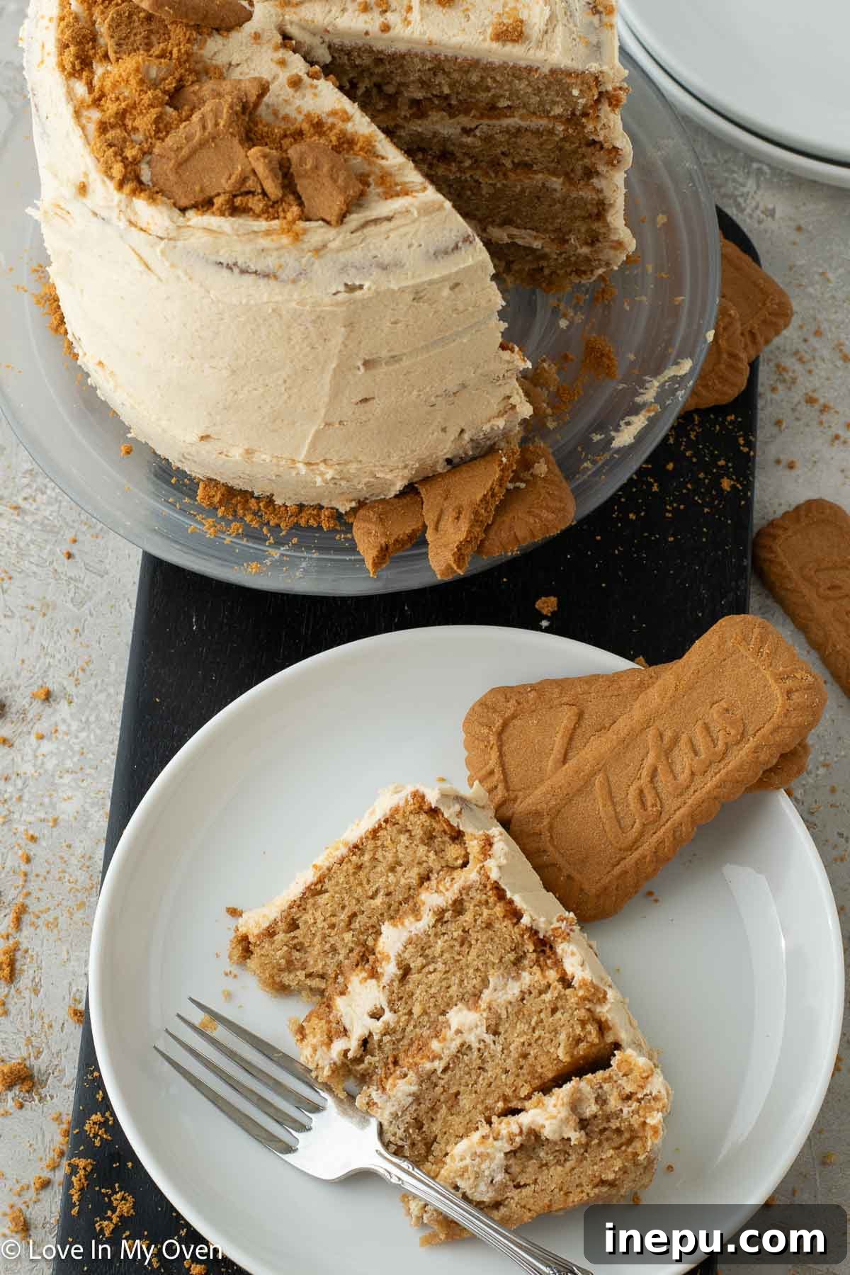 Cookie Butter Dream Cake 13 Close-up of Layered Cookie Butter Cake