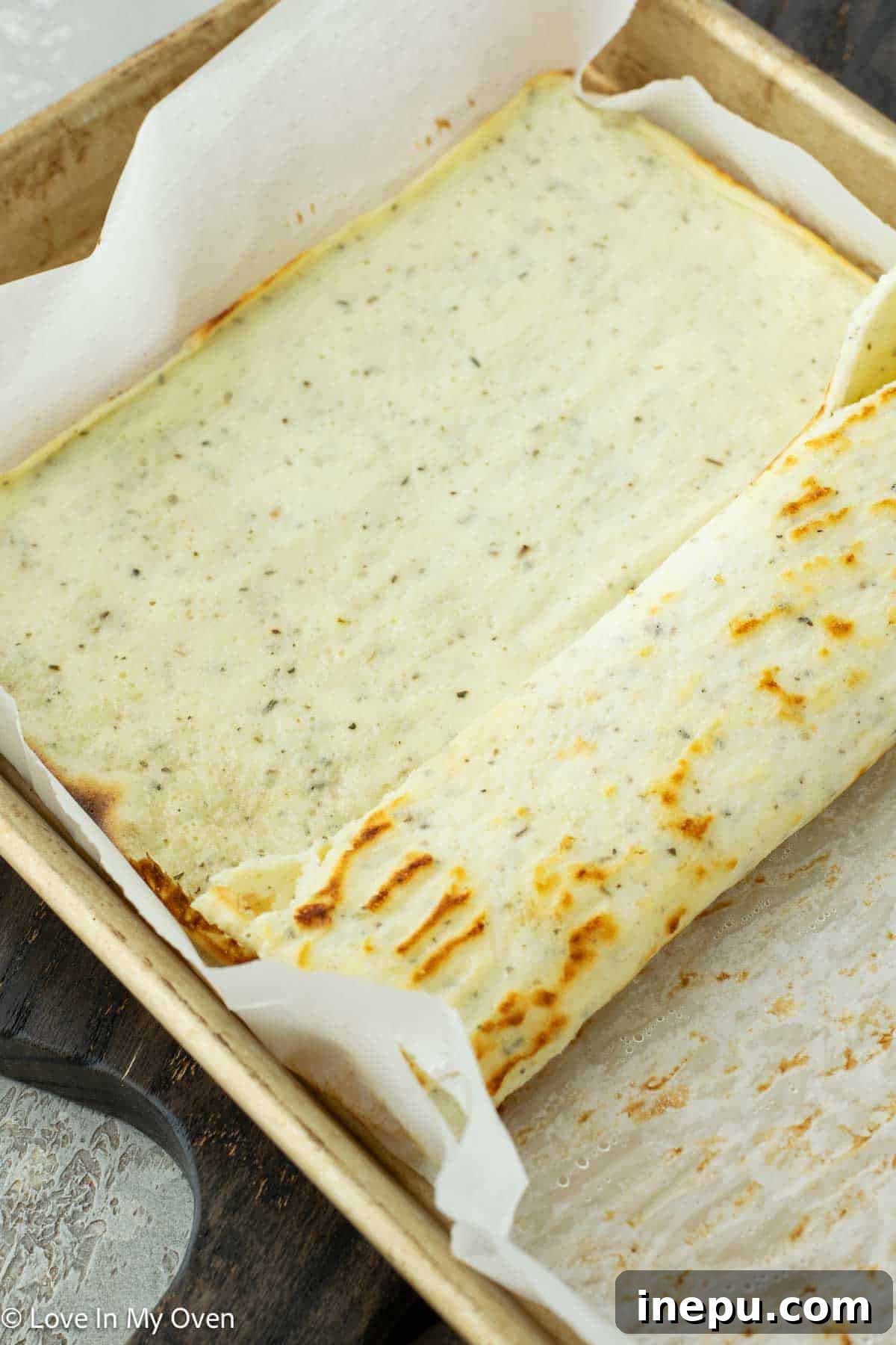 Step 4: Baked cottage cheese flatbread
