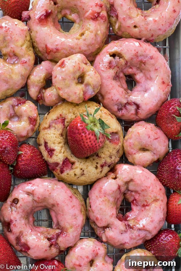 Delicious Baked Strawberry Donuts with Pink Glaze