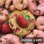 Baked Strawberry Buttermilk Donuts