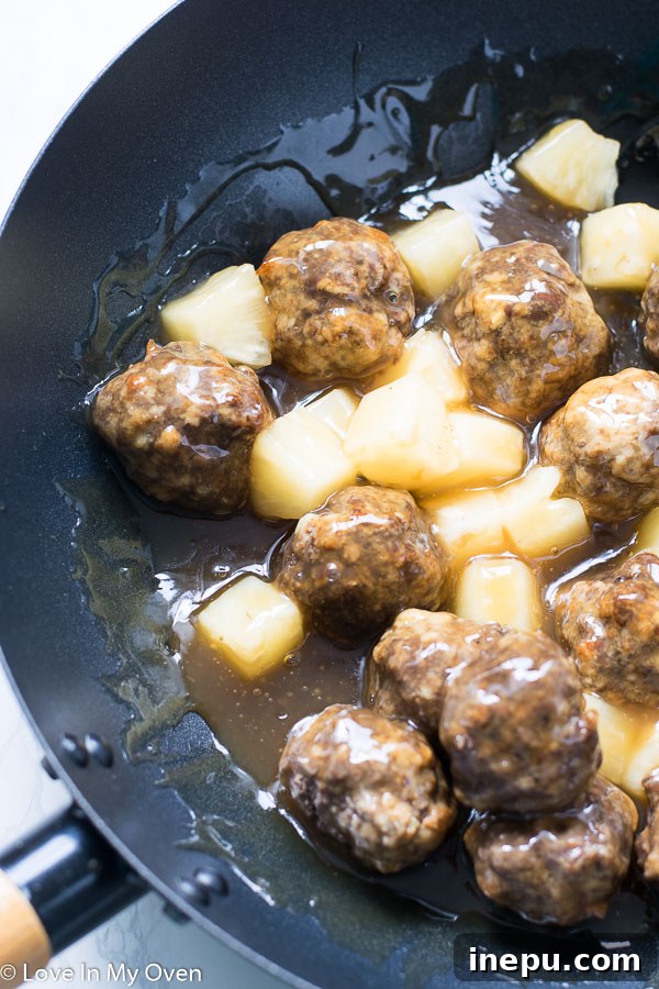 Tropical Glazed Meatballs 6 hawaiian meatballs