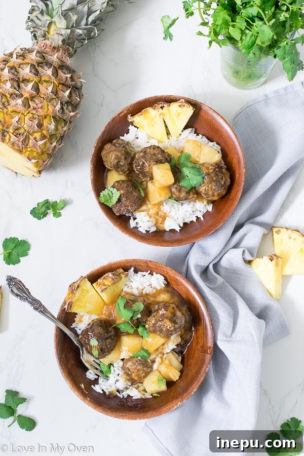 Tropical Glazed Meatballs 7 Hawaiian meatballs