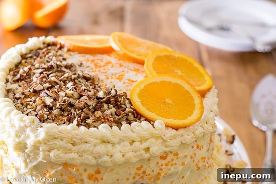 Sun-Kissed Carrot Indulgence 3 Close-up of Orange-Carrot Cake layers