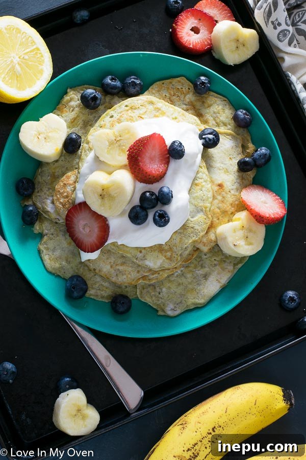 Dynamic Duo Flapjacks 3 Two ingredient pancakes cooking in a pan.