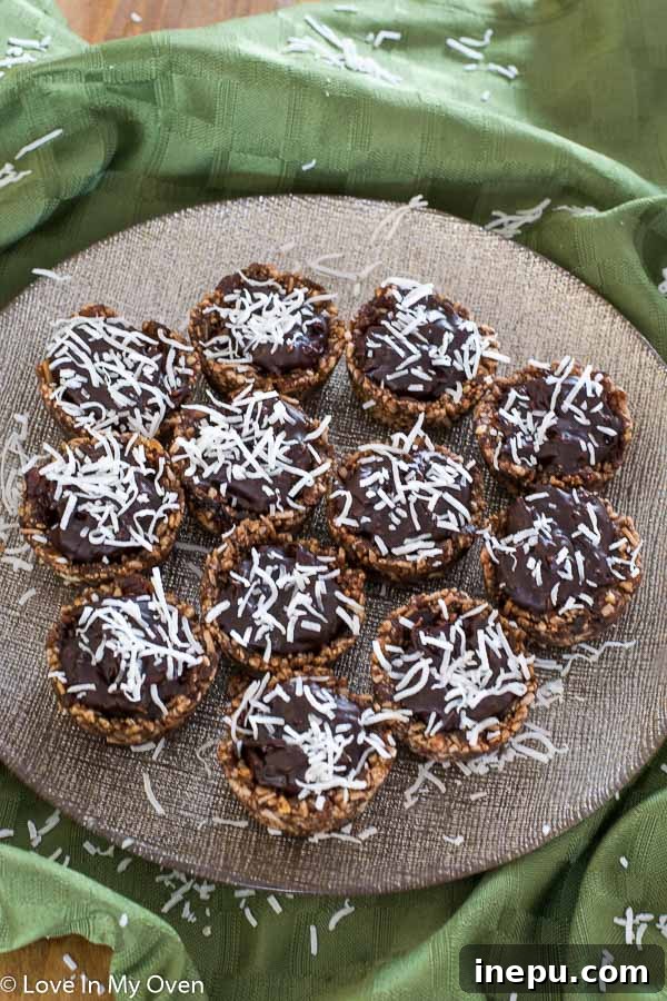 Guiltless Choco-Coconut Delights 6 Healthy Chocolate-Coconut Baskets filled with ganache