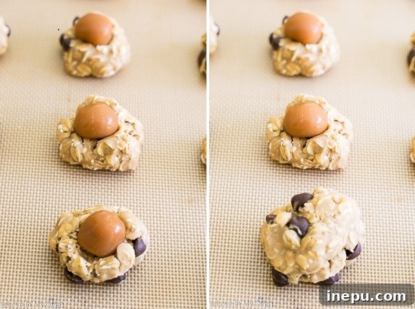 Caramel-Stuffed Oatmeal Treasures 6 Step-by-step guide to stuffing oatmeal caramel cookies