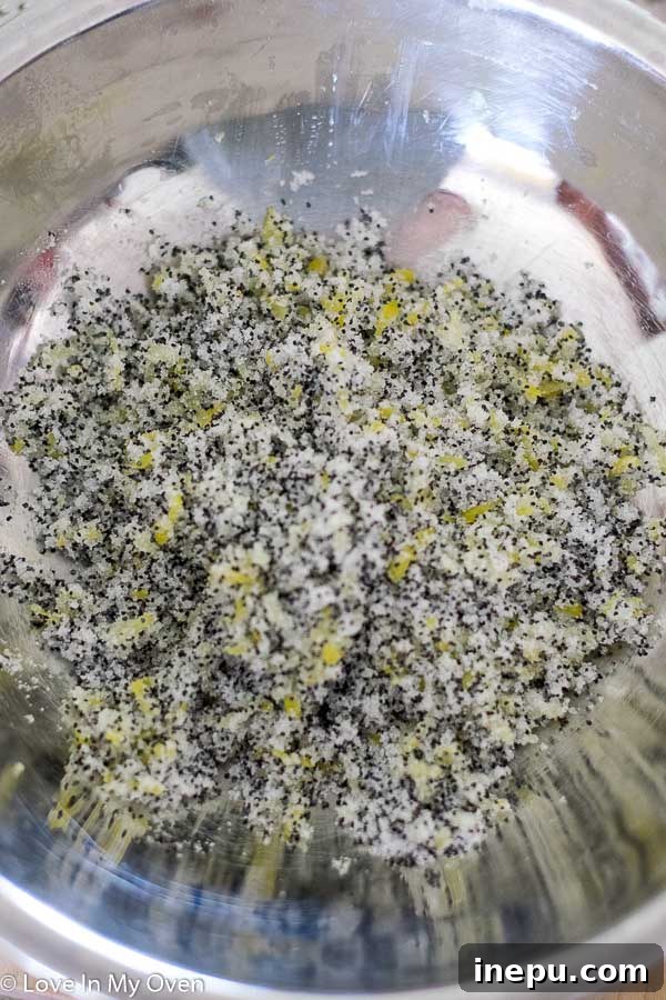 Zesty Lemon Poppy Seed Biscotti 5 Unbaked biscotti dough logs neatly arranged on a parchment-lined baking sheet