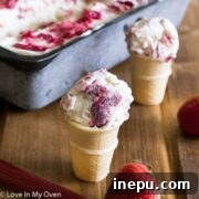 Roasted-Strawberry-Rhubarb-No-Churn-Ice-Cream-