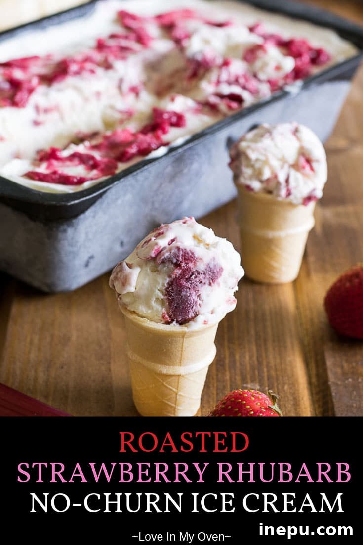 Pin for later: Roasted Strawberry Rhubarb No Churn Ice Cream