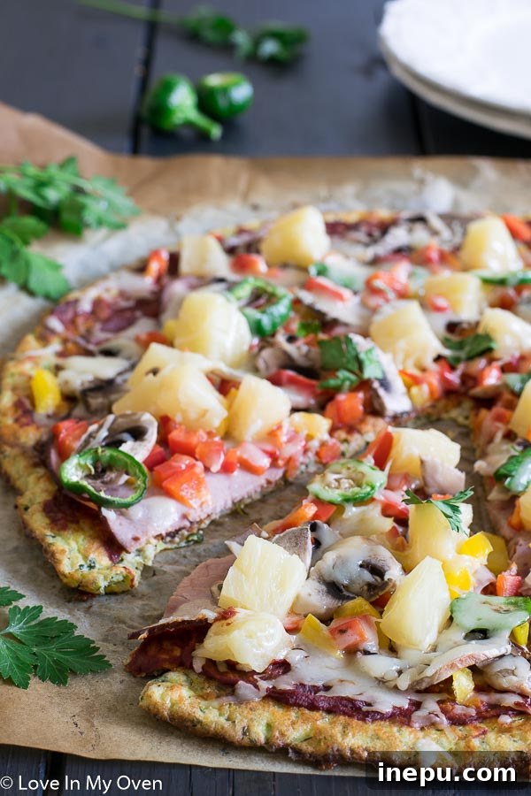 Gluten-Free Zucchini Crust Pizza 2 Delicious gluten-free zucchini pizza with fresh toppings